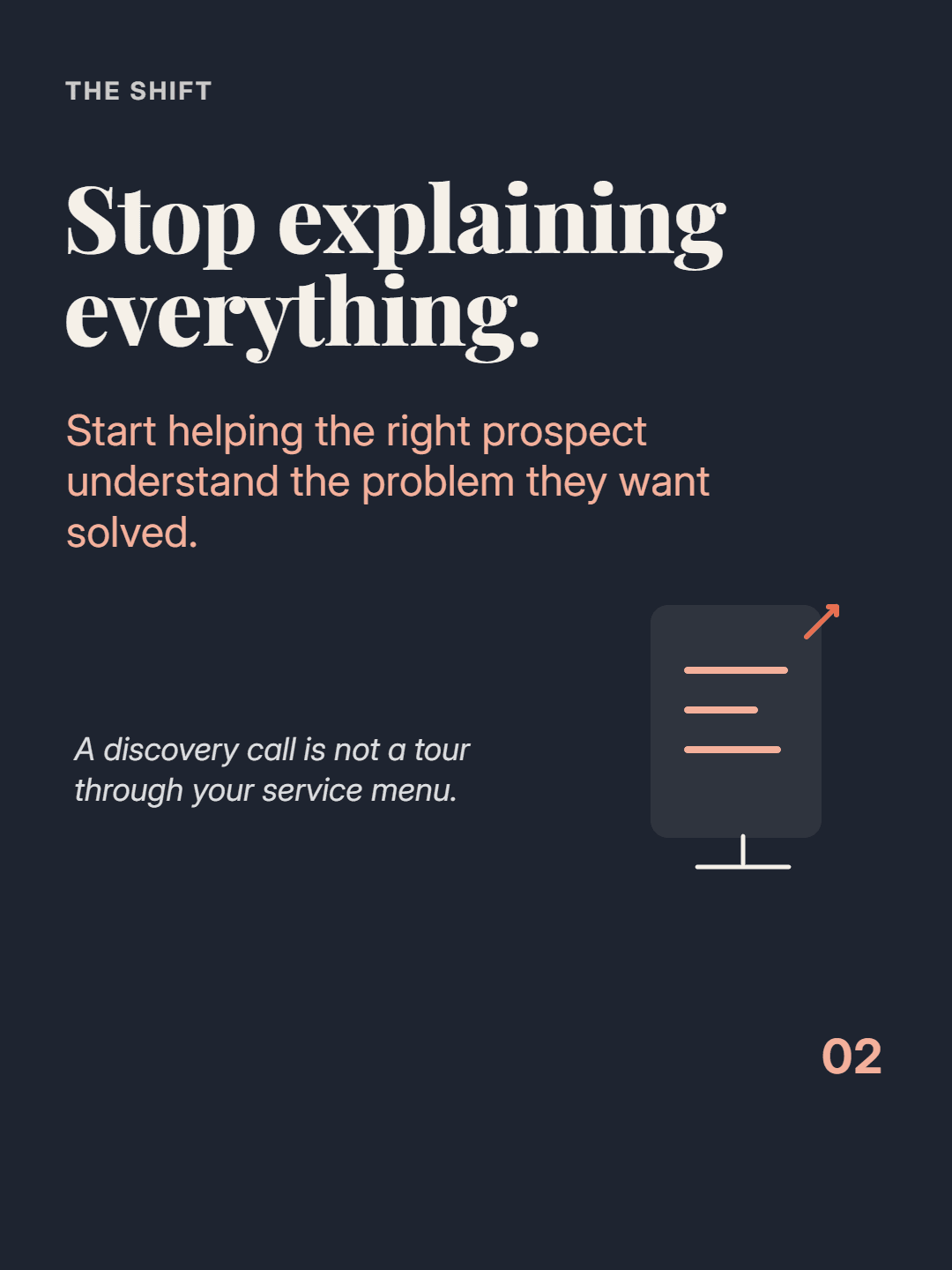 Discovery calls that make the right decision obvious, slide 2